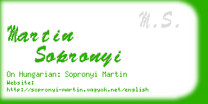 martin sopronyi business card